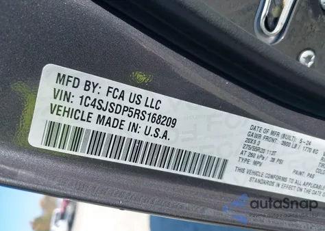 2024 Jeep Wagoneer L Series Iii 4X4 from USA, damaged, VIN 1C4SJSDP5RS168209